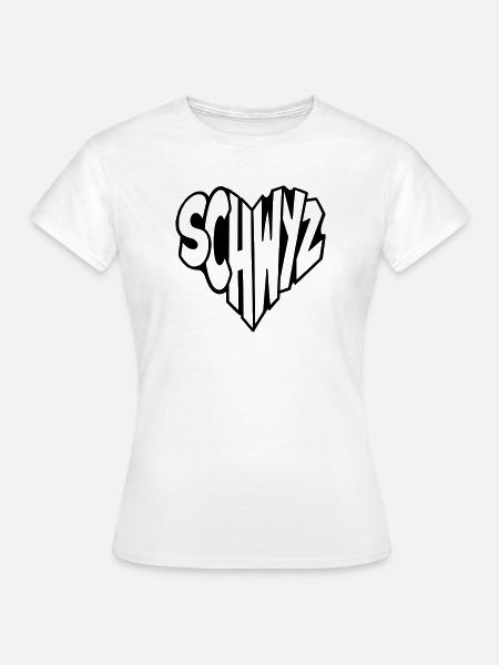 Schwyz, Schweiz Herz Schriftzug - Frauen T-Shirt - Weiß