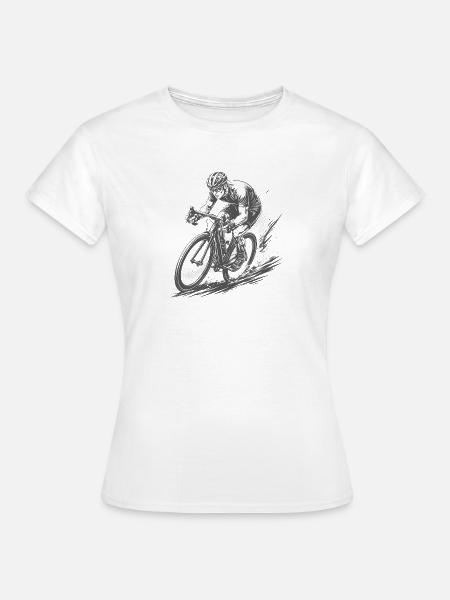 Rennradprofi im Comic-Ink Stil - Frauen T-Shirt - Weiß