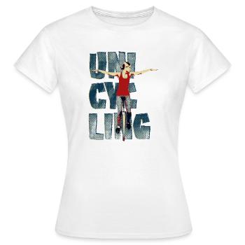 Unicycle | Descendance freestyle en monocycle - T-shirt Femme - blanc - Devant - AI Model Female 172 dark (172cm)