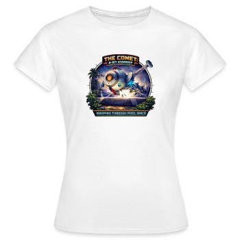 The Comet – 8-Bit Starship - Women's T-Shirt - white - Front - AI Model Female 172 dark (172cm)