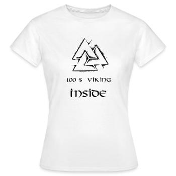 100 % des Vikings à l’intérieur - T-shirt Femme - blanc - Devant - AI Model Female 172 dark (172cm)