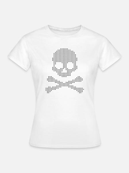 Sternenschädel und gekreuzte Knochen - Frauen T-Shirt - Weiß