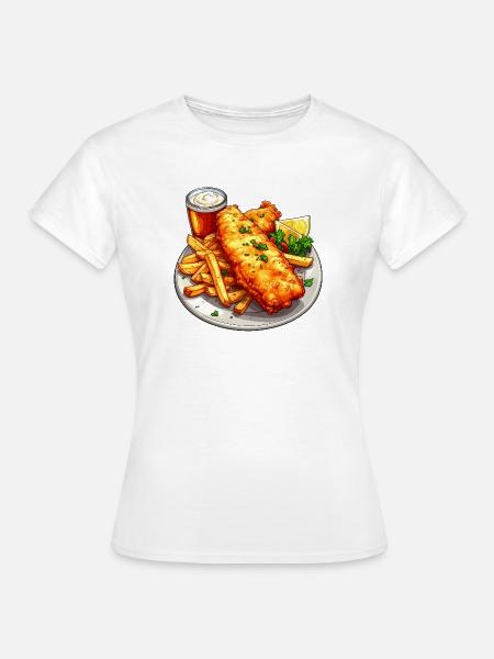 Fish and Chips - Frauen T-Shirt - Weiß