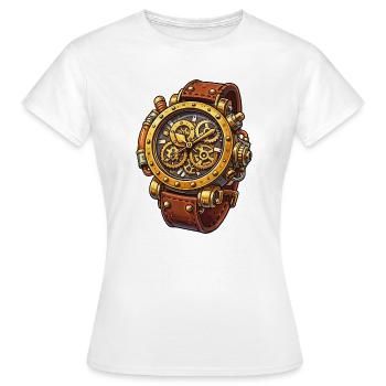 Steampunk Uhrwerk Chrono Design - Frauen T-Shirt - Weiß - Vorne - AI Model Female 172 dark (172cm)