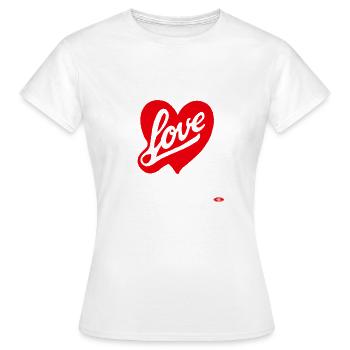 Rotes Liebesherz Script-Design - Frauen T-Shirt - Weiß - Vorne - AI Model Female 172 dark (172cm)