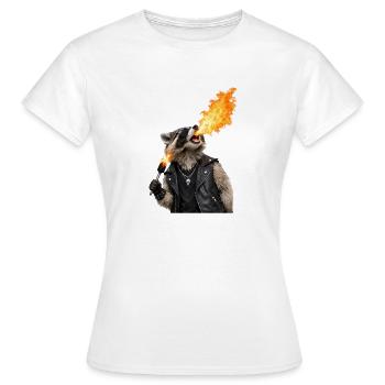 Fire Raider in Leather Look - Women's T-Shirt - white - Front - AI Model Female 172 dark (172cm)