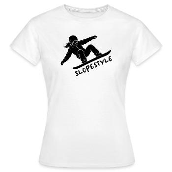 Slopestyle Snowboard Action Geschenk - Frauen T-Shirt - Weiß - Vorne - AI Model Female 172 dark (172cm)