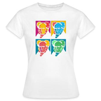 Schopenhauer Pop-Art-Porträtblock - Frauen T-Shirt - Weiß - Vorne - AI Model Female 172 dark (172cm)