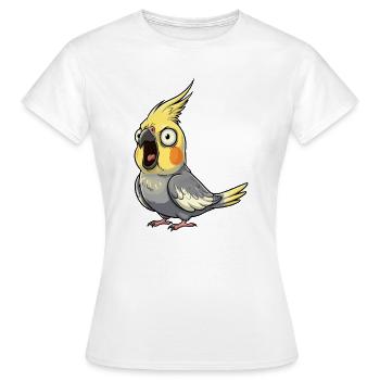 Émeute de la calopsitte jaune - T-shirt Femme - blanc - Devant - AI Model Female 172 dark (172cm)