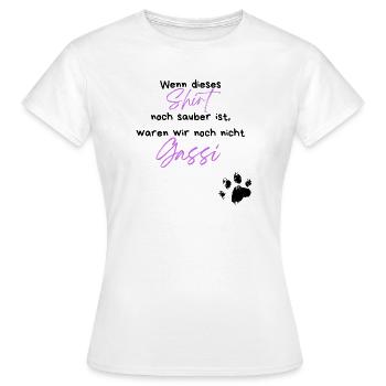 Hund Gassi Pfote Spruch - Frauen T-Shirt - Weiß - Vorne - AI Model Female 172 dark (172cm)