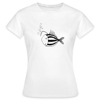 Fisch Lampe - Frauen T-Shirt - Weiß - Vorne - AI Model Female 172 dark (172cm)