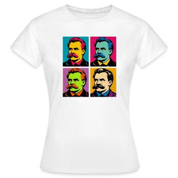 Friedrich Nietzsche Pop Portraits - Women's T-Shirt - white - Front - AI Model Female 172 dark (172cm)