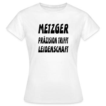 Metzger - Frauen T-Shirt - Weiß - Vorne - AI Model Female 172 dark (172cm)