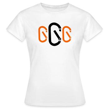 Karabiner - Frauen T-Shirt - Weiß - Vorne - AI Model Female 172 dark (172cm)