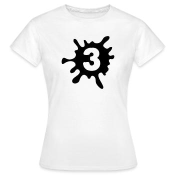 3 Klecks - Frauen T-Shirt - Weiß - Vorne - AI Model Female 172 dark (172cm)