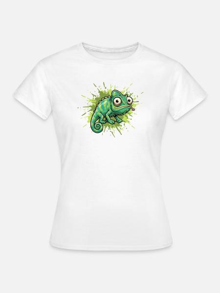 Chameleon Graffiti Spritzer - Frauen T-Shirt - Weiß