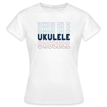 Ukulele typography - Women's T-Shirt - white - Front - AI Model Female 172 dark (172cm)