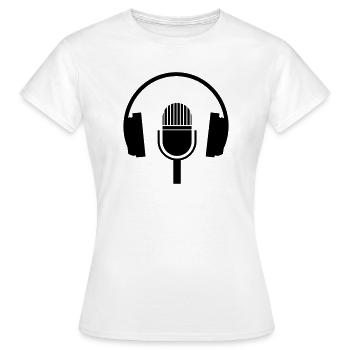 Headphones  Kopfhörer Mikrofon - Frauen T-Shirt - Weiß - Vorne - AI Model Female 172 dark (172cm)