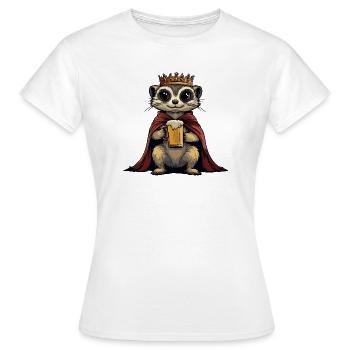 Le roi de la bière suricate - T-shirt Femme - blanc - Devant - AI Model Female 172 dark (172cm)