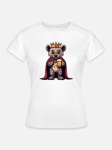 Hyäne Bier König - Frauen T-Shirt - Weiß
