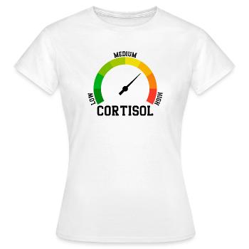 Niedriges Cortisol, sogar niedriger Wert - Frauen T-Shirt - Weiß - Vorne - AI Model Female 172 dark (172cm)