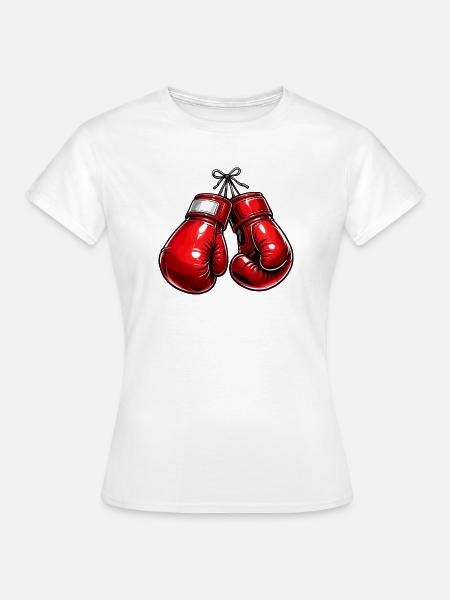 boxhandschuhe - Frauen T-Shirt - Weiß
