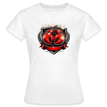 Boxing Glove Crest Design - Women's T-Shirt - white - Front - AI Model Female 172 dark (172cm)