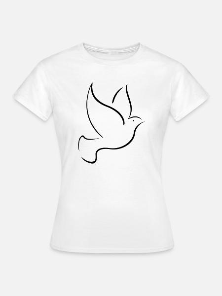 bird dove Taube Vogel peace - Frauen T-Shirt - Weiß