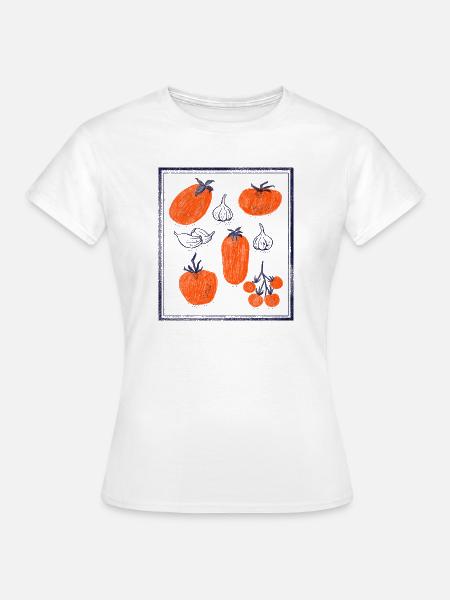 Tomaten Zwiebeln Knoblauch Muster - Frauen T-Shirt - Weiß