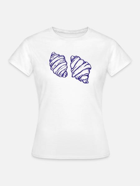 Duo Croissant in Indigo - Frauen T-Shirt - Weiß