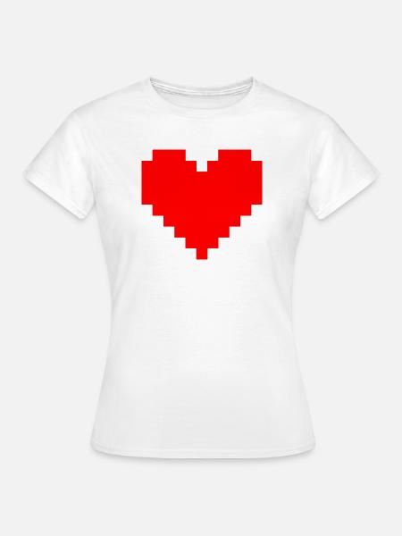 Pixel Red Heart Pixel Art - Frauen T-Shirt - Weiß