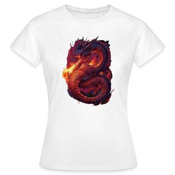 Feuriger Drachensturm - Frauen T-Shirt - Weiß - Vorne - AI Model Female 172 dark (172cm)