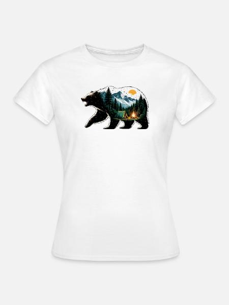 Bären-Abenteuer: Bergcamping - Frauen T-Shirt - Weiß