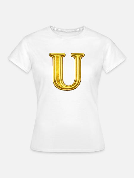 Goldenes U Monogramm - Frauen T-Shirt - Weiß