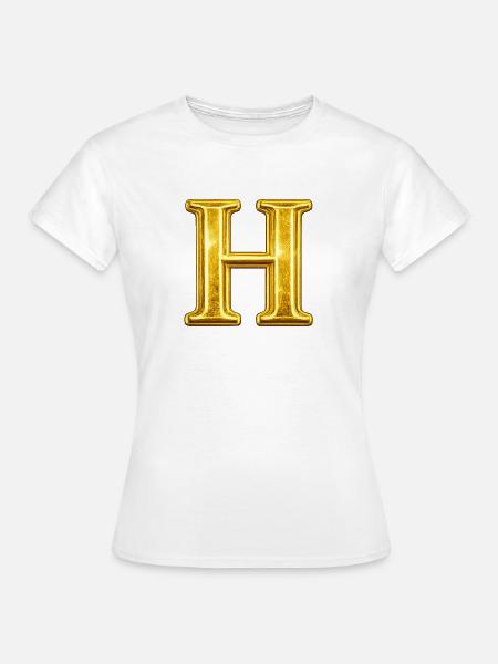 Goldenes H Monogram - Frauen T-Shirt - Weiß