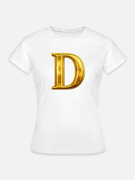 Goldenes D Monogramm - Frauen T-Shirt - Weiß