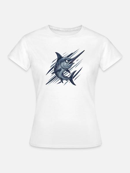Schwertfisch im Sturm - Frauen T-Shirt - Weiß