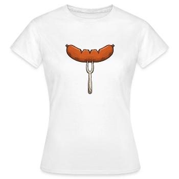 Bratwurst Grill Outfit Fans de grill Amoureux de saucisses - T-shirt Femme - blanc - Devant - AI Model Female 172 dark (172cm)