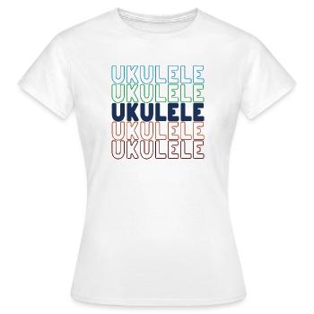 Ukulele typography - Women's T-Shirt - white - Front - AI Model Female 172 dark (172cm)