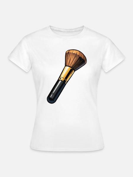 Makeup Pinsel Illustration - Frauen T-Shirt - Weiß