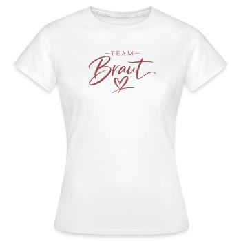 Team Bride Heart Script - Women's T-Shirt - white - Front - AI Model Female 172 dark (172cm)