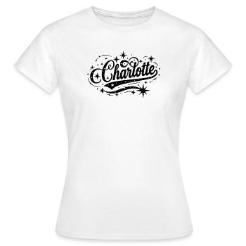 Nom de Charlotte, premier nom de famille - T-shirt Femme - blanc - Devant - AI Model Female 172 dark (172cm)