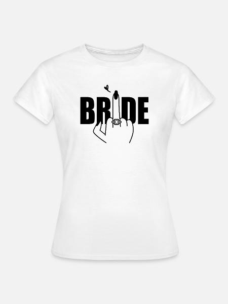 Frecher Braut-Ring-Finger Verlobung JGA - Frauen T-Shirt - Weiß