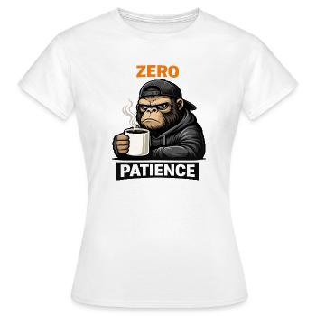 Zero Patience Monkey Streetwear - Frauen T-Shirt - Weiß - Vorne - AI Model Female 172 dark (172cm)