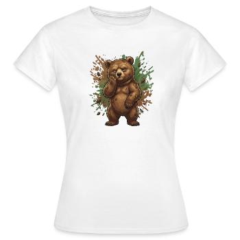 Waldbär im Schlamm - Frauen T-Shirt - Weiß - Vorne - AI Model Female 172 dark (172cm)