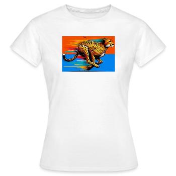 guépard - T-shirt Femme - blanc - Devant - AI Model Female 172 dark (172cm)