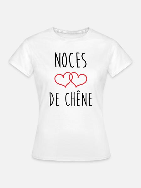 Eichenhochzeit 80 Jahre - Frauen T-Shirt - Weiß