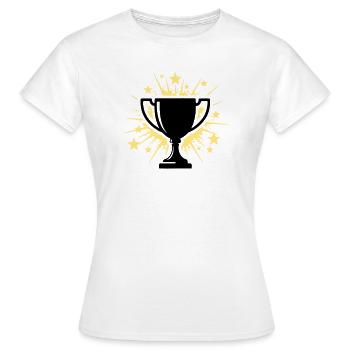 Étoiles du trophée vainqueur de la coupe - T-shirt Femme - blanc - Devant - AI Model Female 172 dark (172cm)