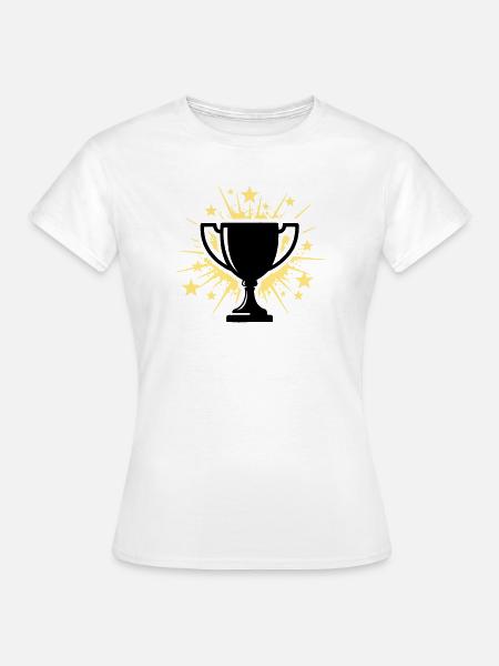 Pokal Sieger Trophäe Sterne - Frauen T-Shirt - Weiß