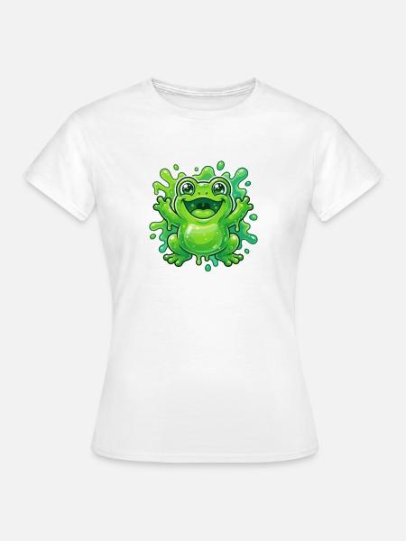 Fröhlicher Frosch Spritz - Frauen T-Shirt - Weiß